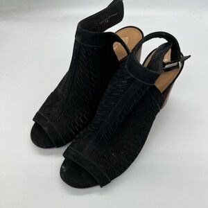 Antonio Melani Black Women's Peep-Toe Slingback Heels